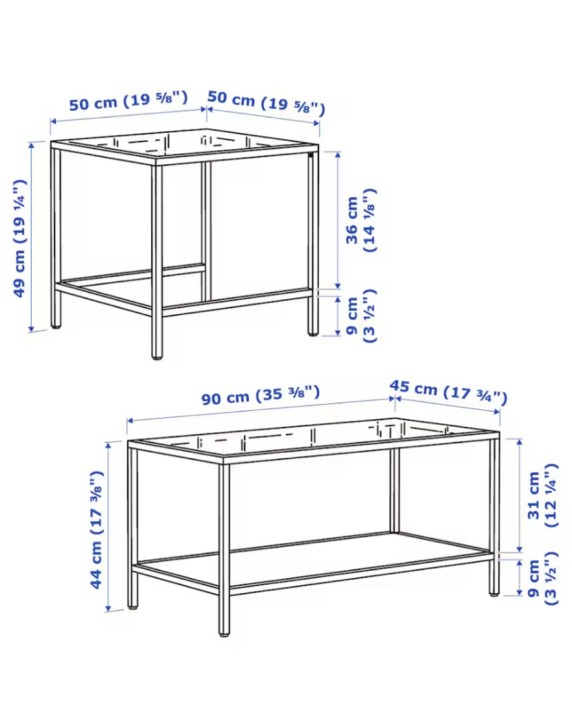 Nesting tables, set of 2, black-brown/glass - photo 4
