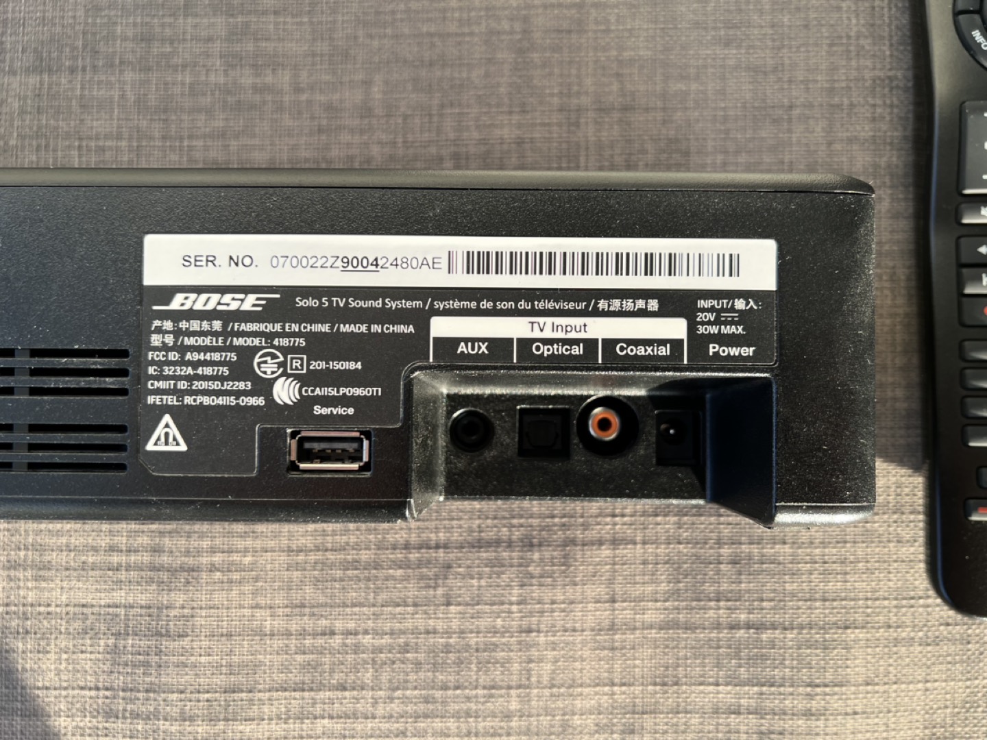 Bose Solo 5 Sound Bar (Optical Audio and Bluetooth) image indicator(6)