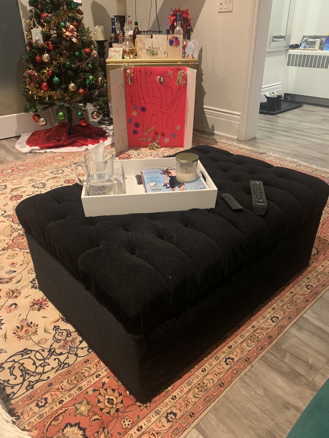 Black ottoman