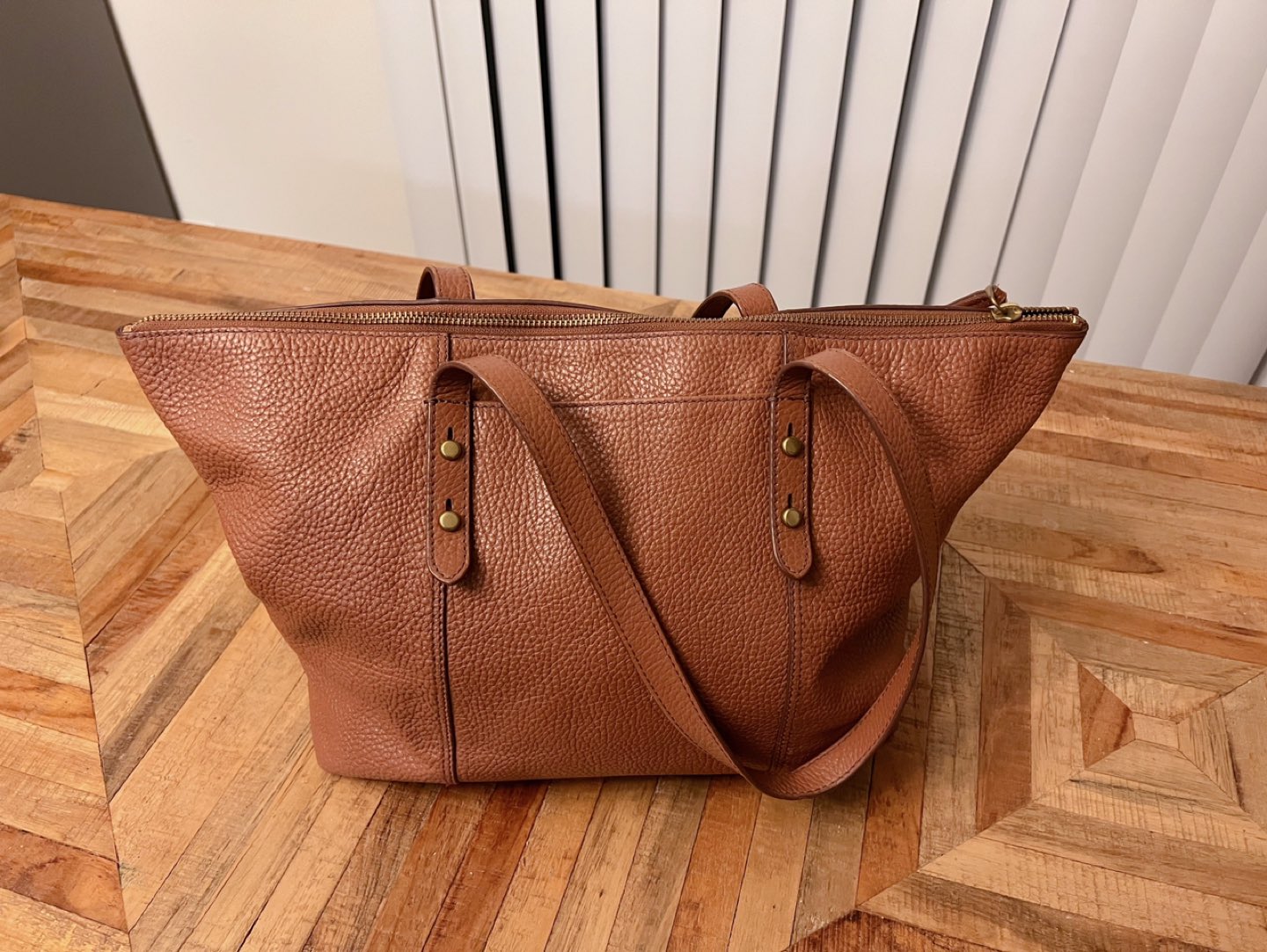 Fossil Leather Tote Bag - photo 2
