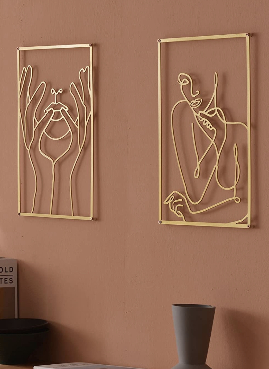 Gold minimalistic wall decor
