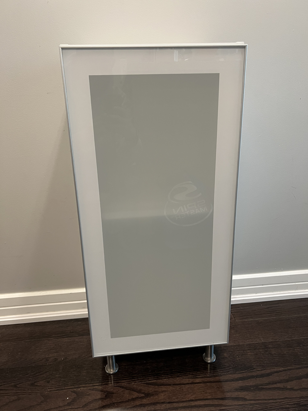 Ikea storage cabinet with door and stainless steel legs