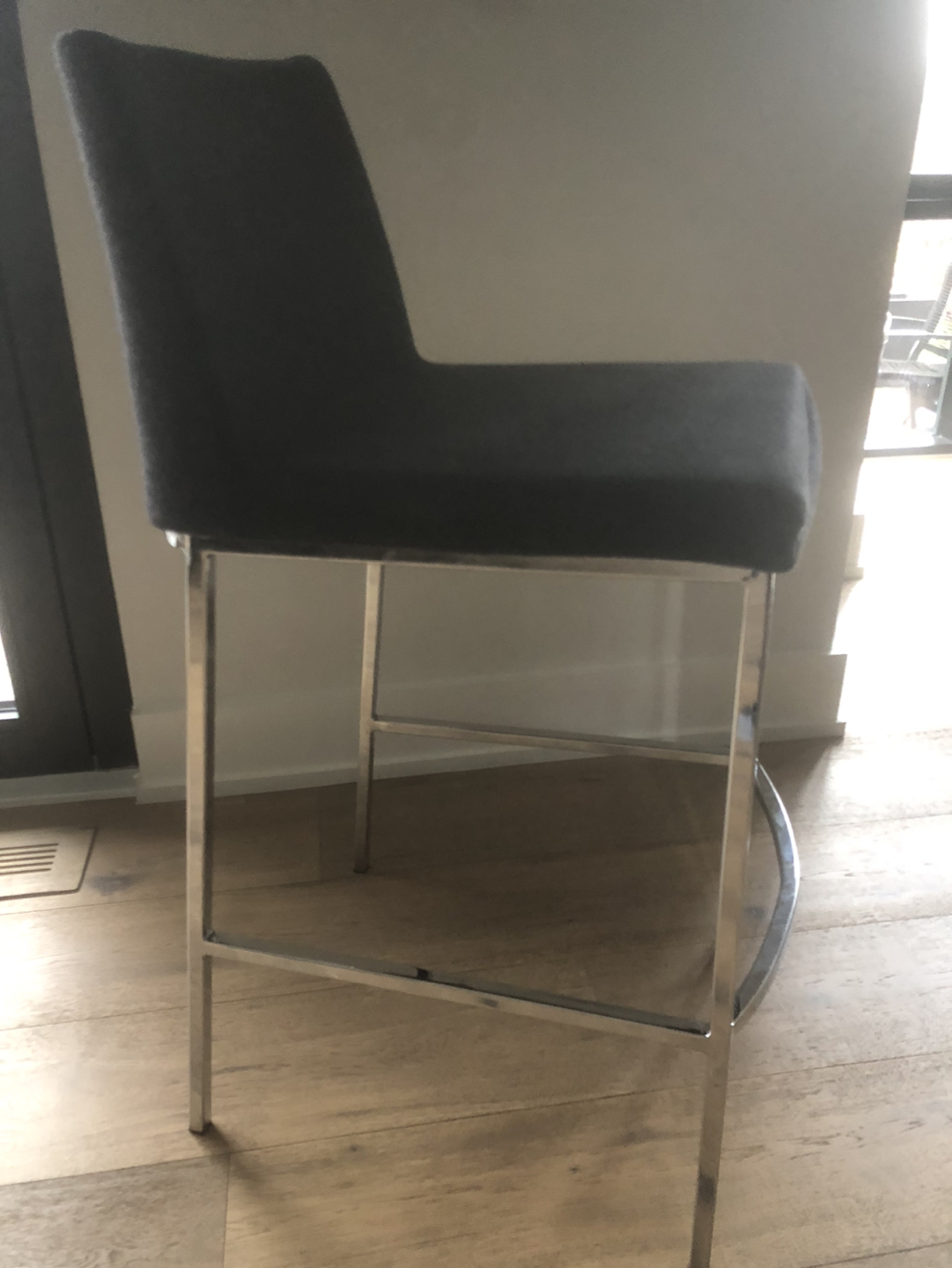 Set of Gray counter height bar stools