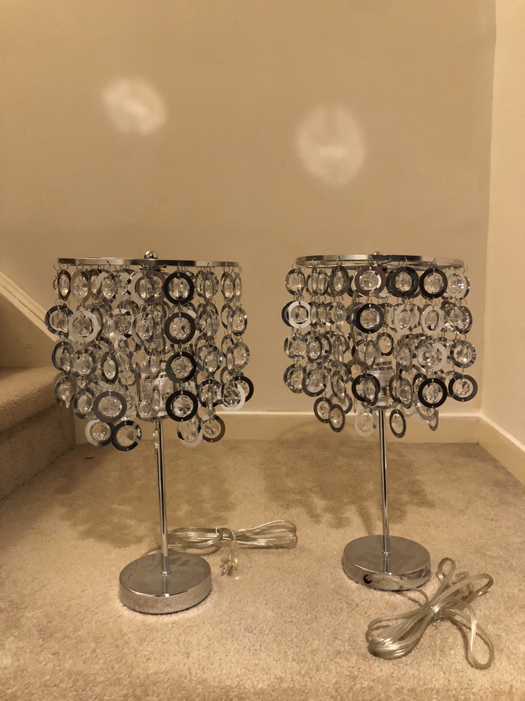 Pair of Silver Elegant Table Lamps