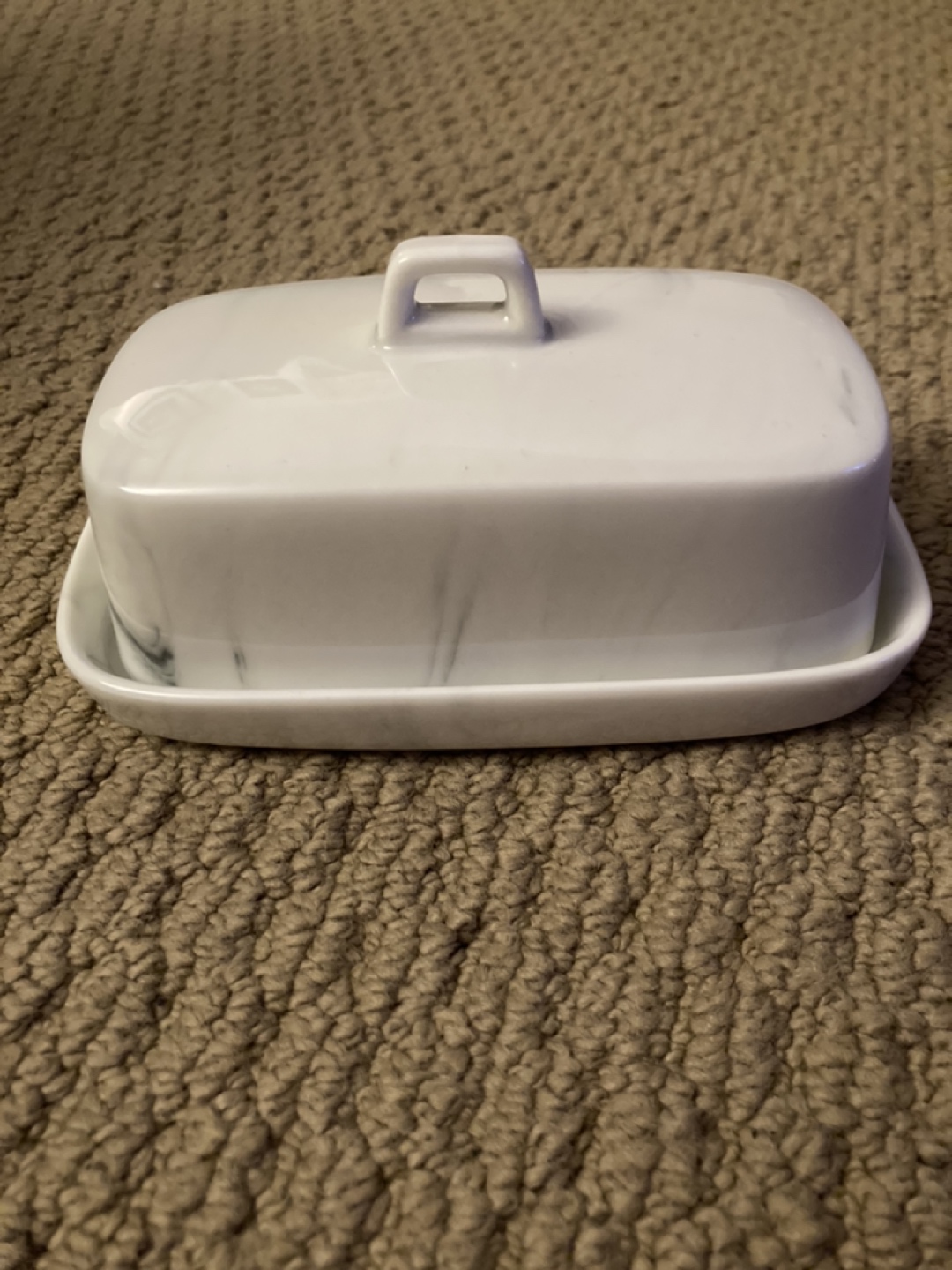 White marble butter dish thumbnail