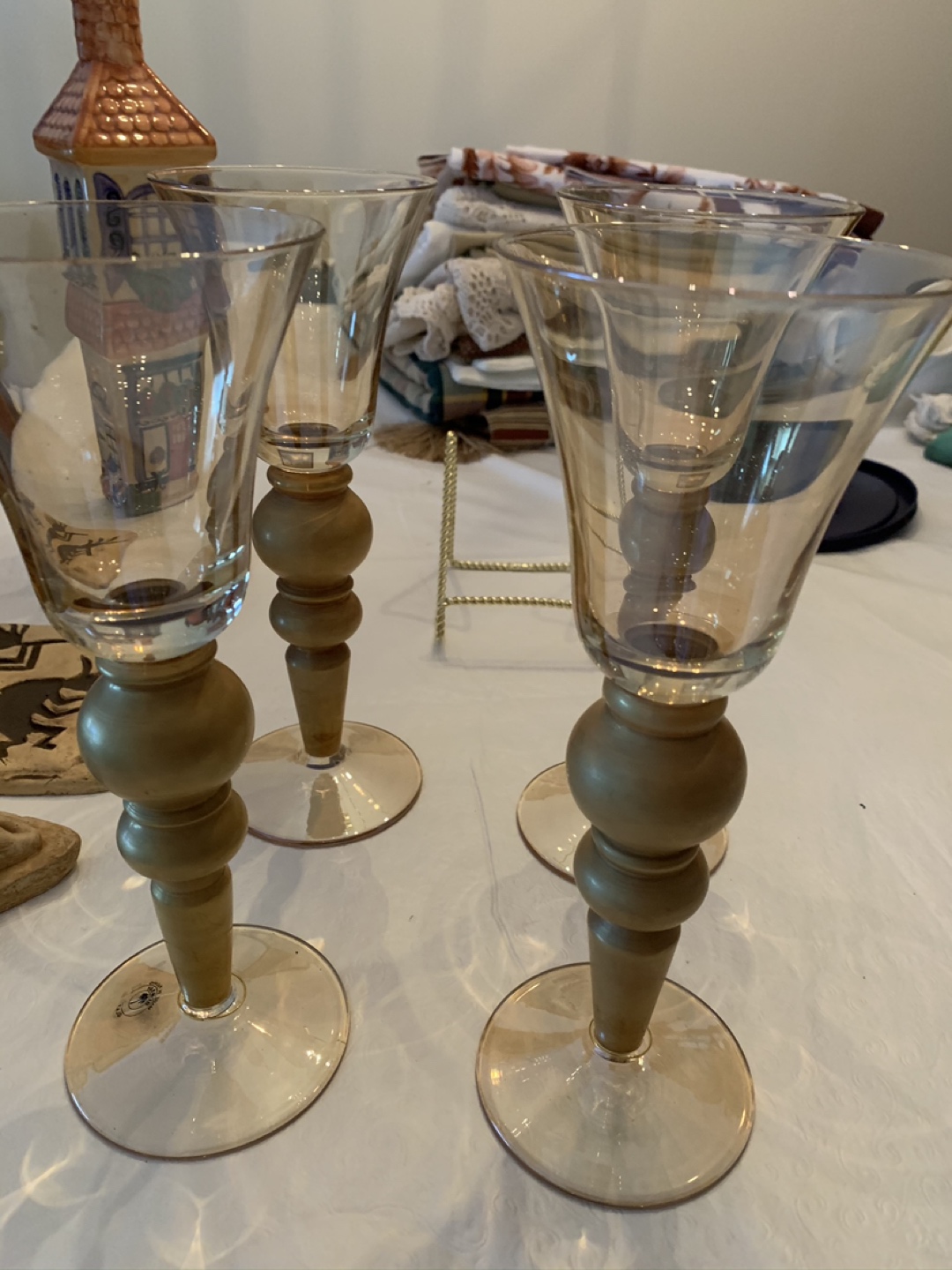 Bombay gold wine glasses