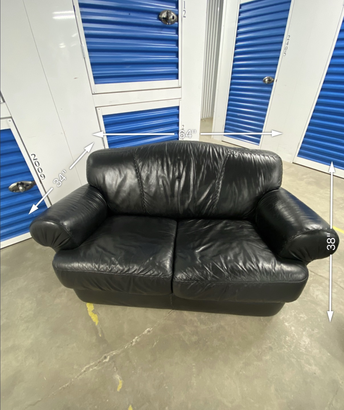 Black Leather Couch / Sofa Set - FREE DELIVERY!!! - photo 3