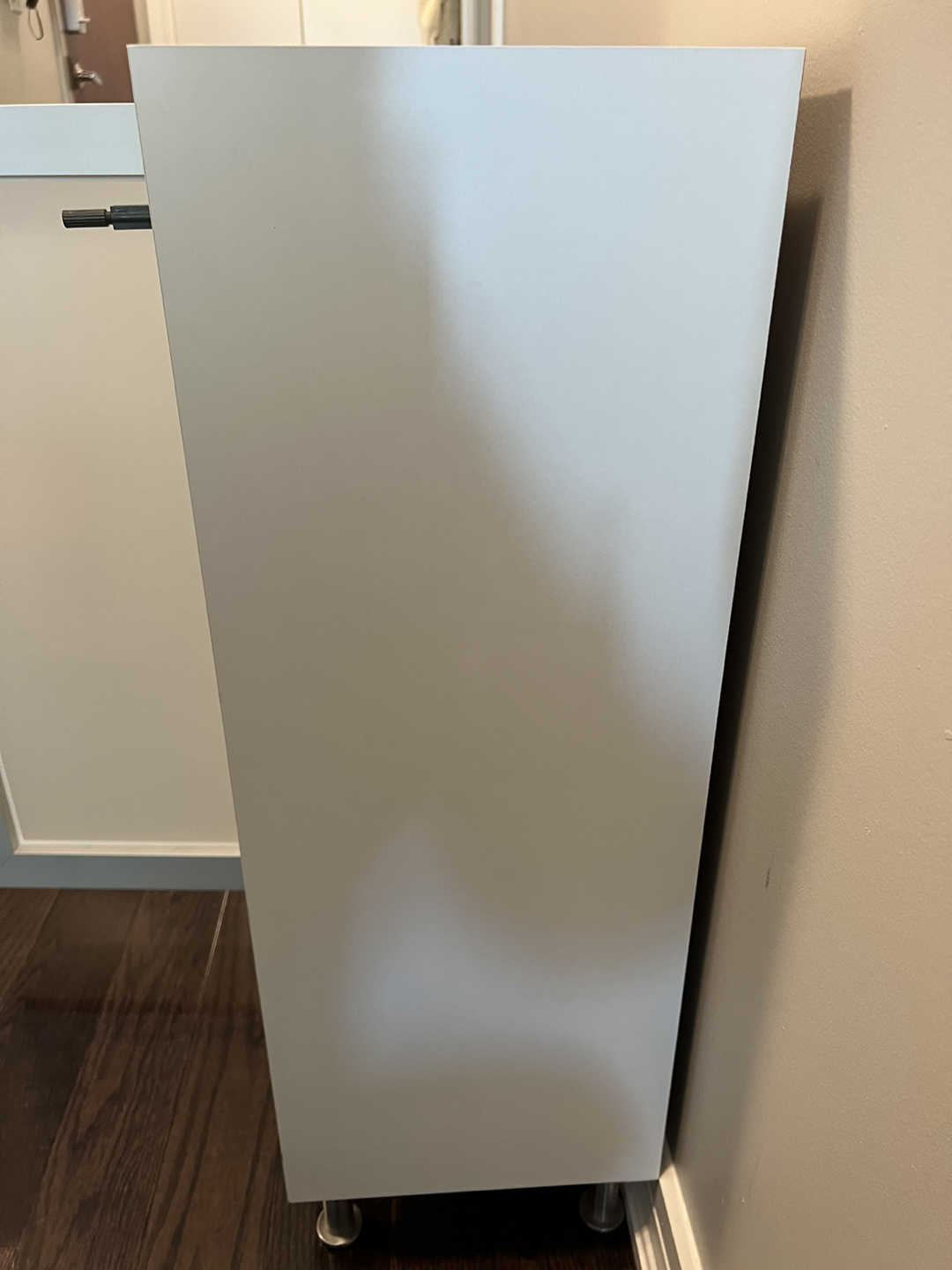 Ikea storage cabinet with door and stainless steel legs image indicator(5)