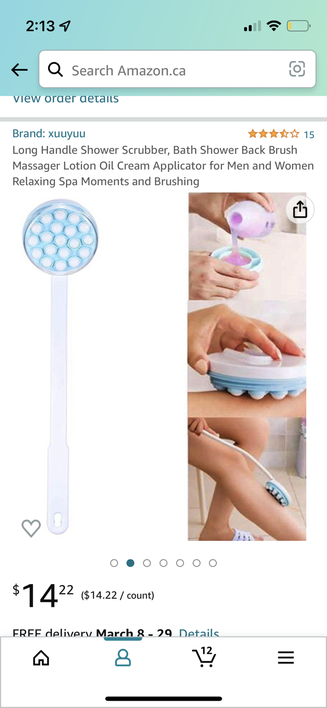 Lotion applicator / shower back roller