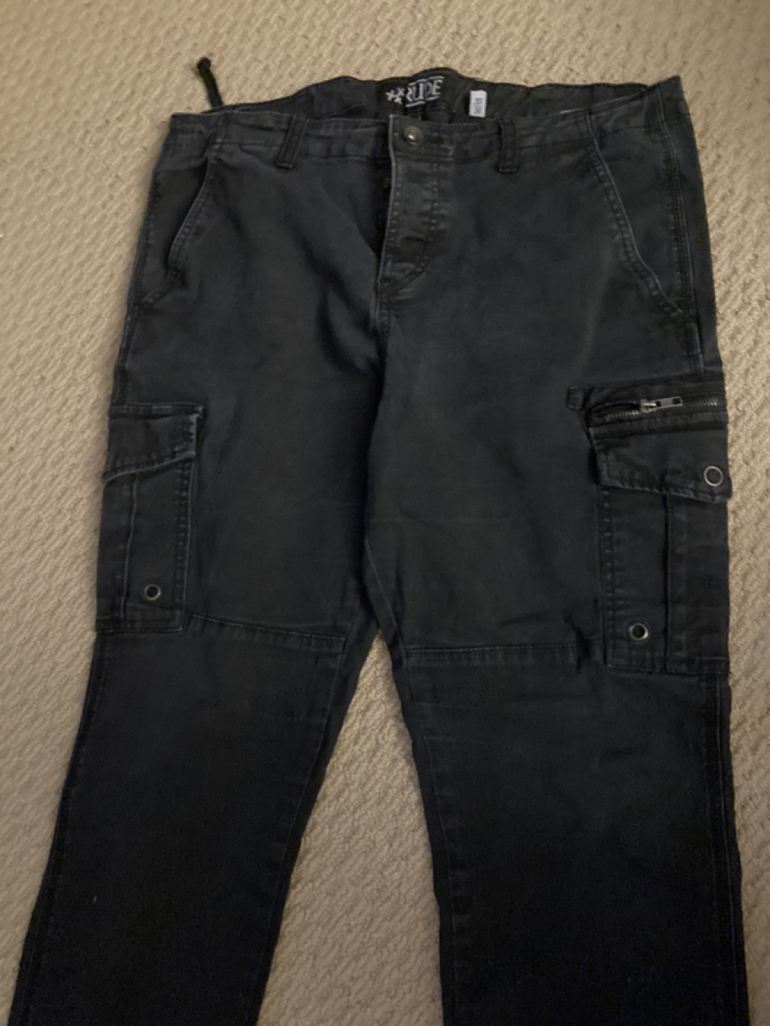 #freecycle black cargo-style jeans 38x32 thumbnail