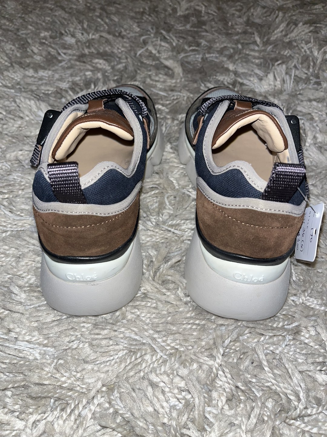 CHLOE Brown Leather/Black Buckle Sneakers - photo 4