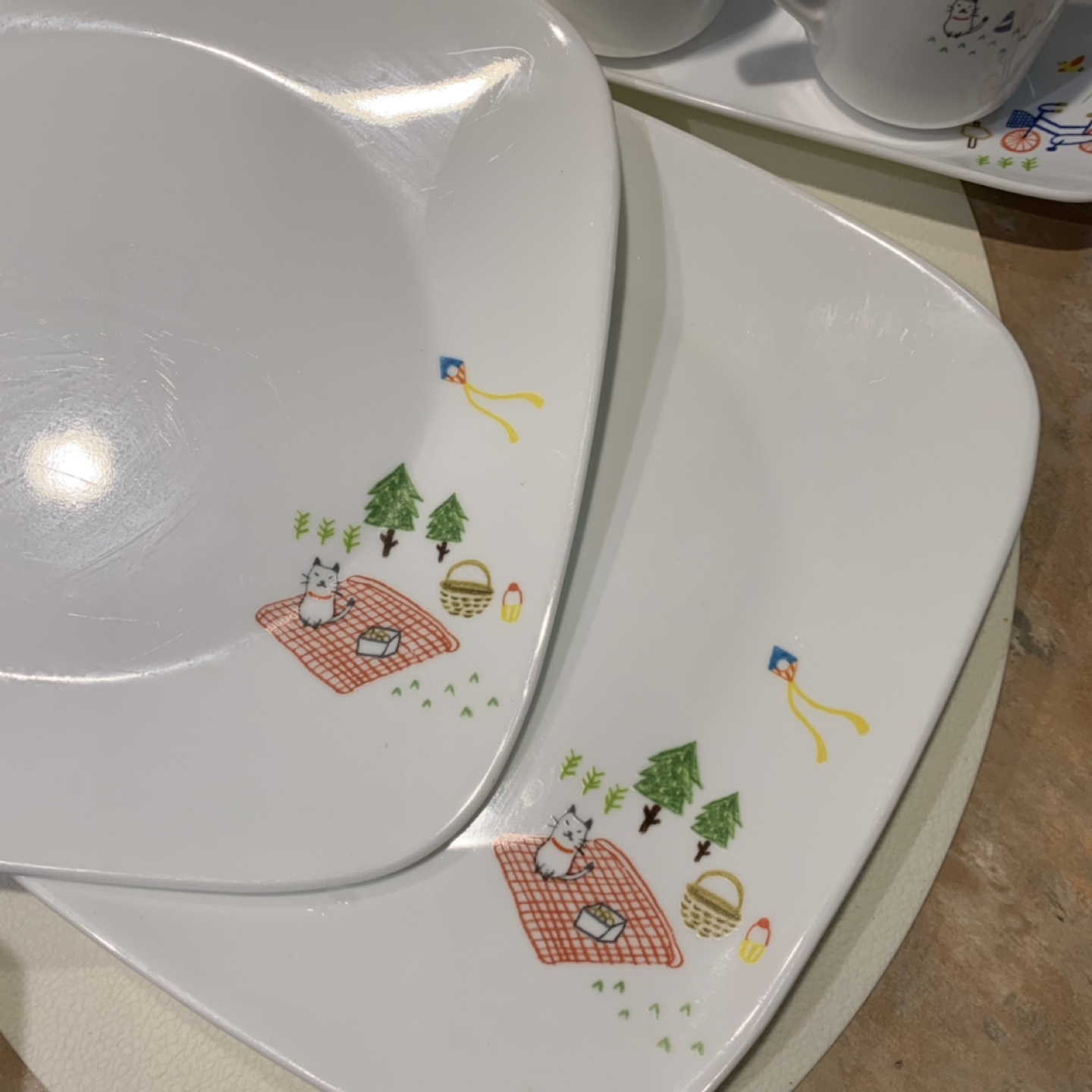 19 pcs Corelle Porcelain Cat design + flower design - photo 3