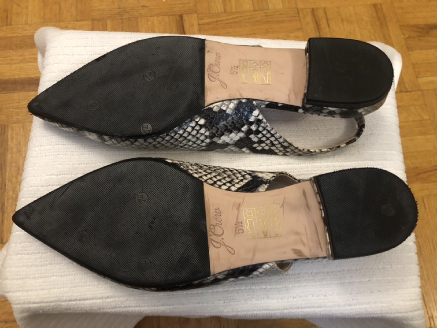 J-CREW Snake Plant Leather Shoes Size 5.5M - photo 5
