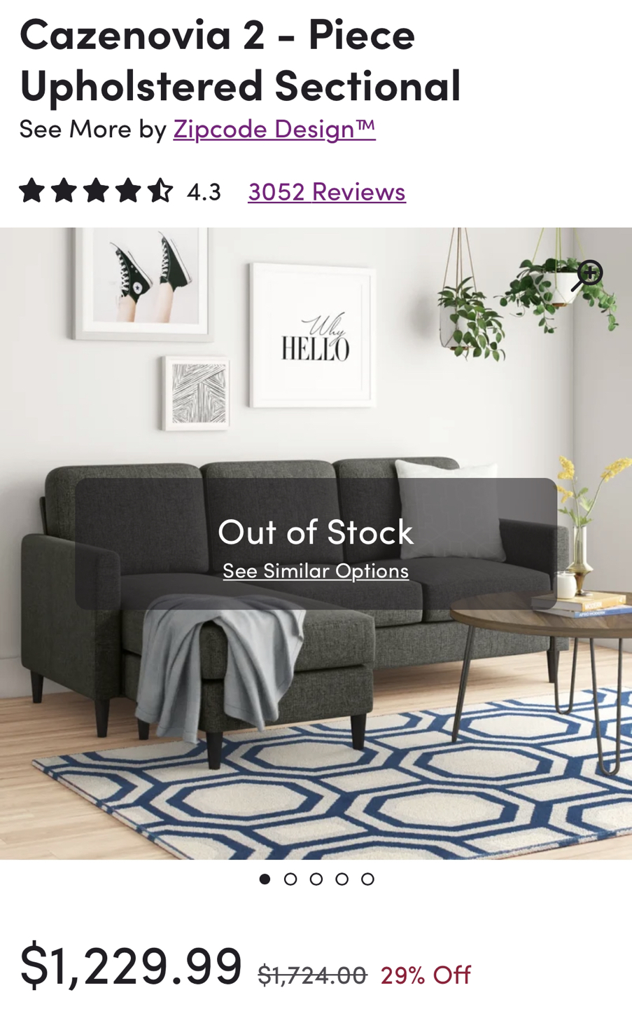 *Brand New* Wayfair Cazenovia 2 Sectional couch with chaise - photo 4