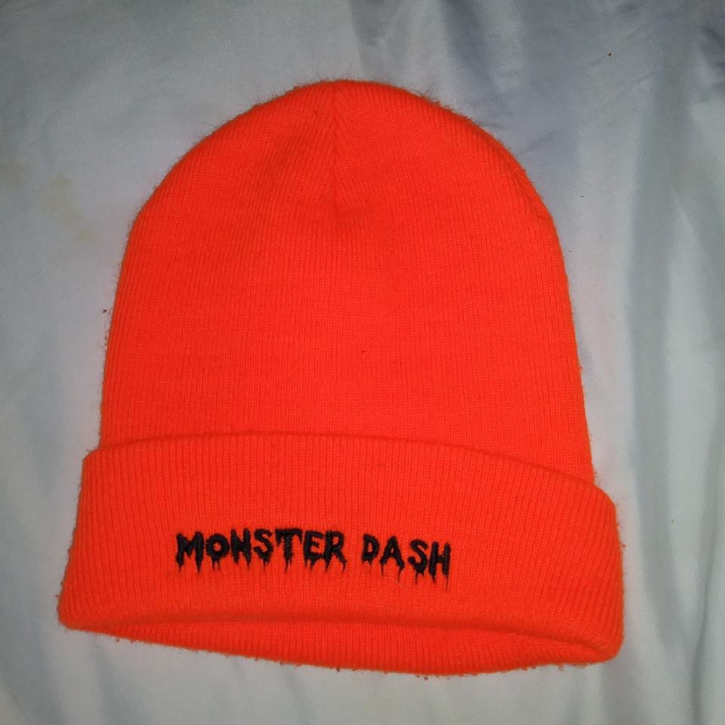 Orange neon hat beanie thumbnail