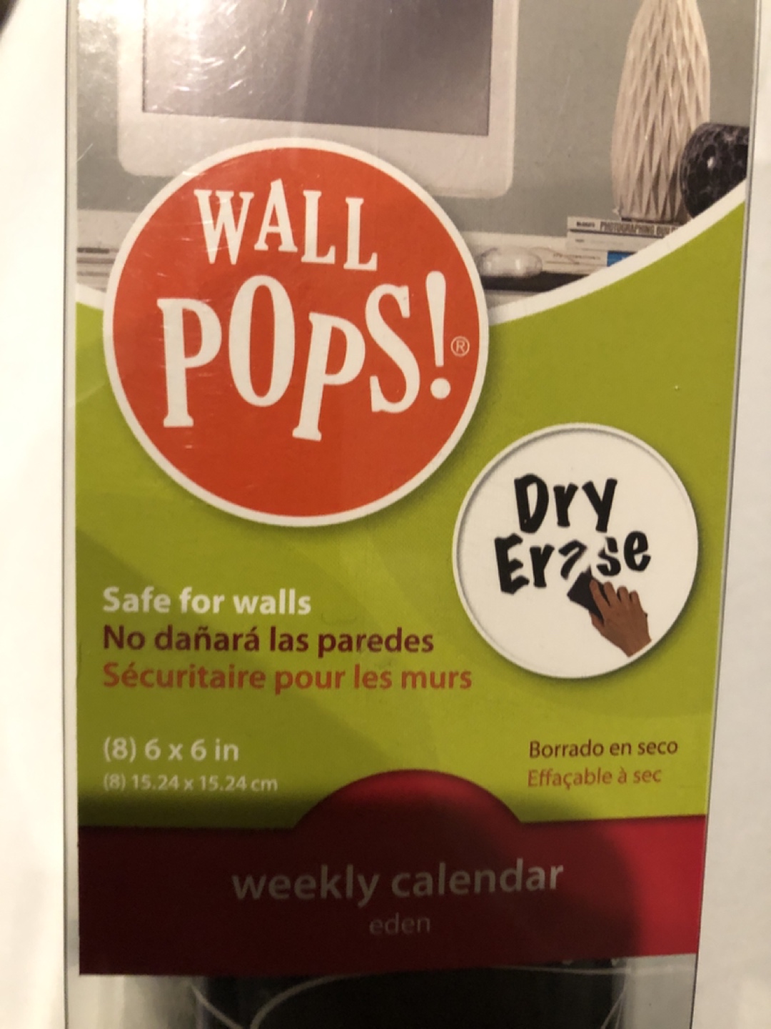 Wall pops-dry erase stickers -8 - 6 inches each image indicator(2)