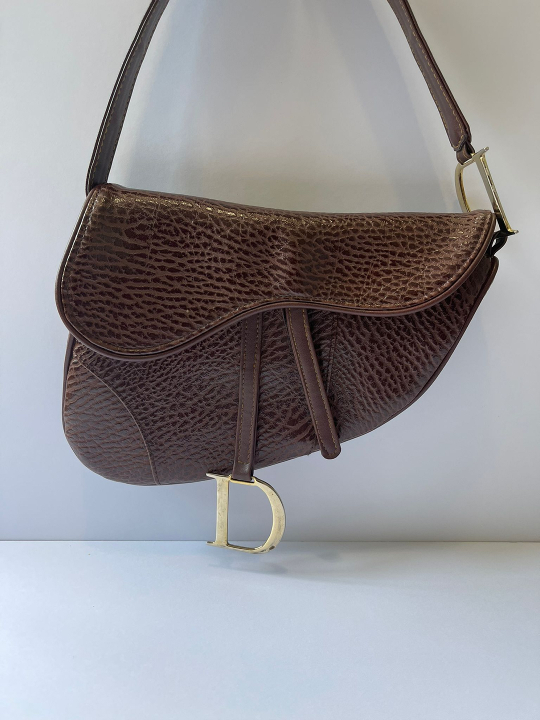 Brown Dior-Style Saddle bag