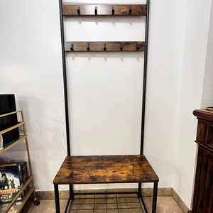 Entryway Coat Rack w/ Bench and Shoe Storage