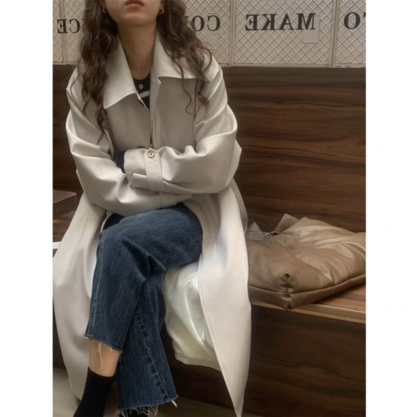 Beige trench coat bought in Seoul