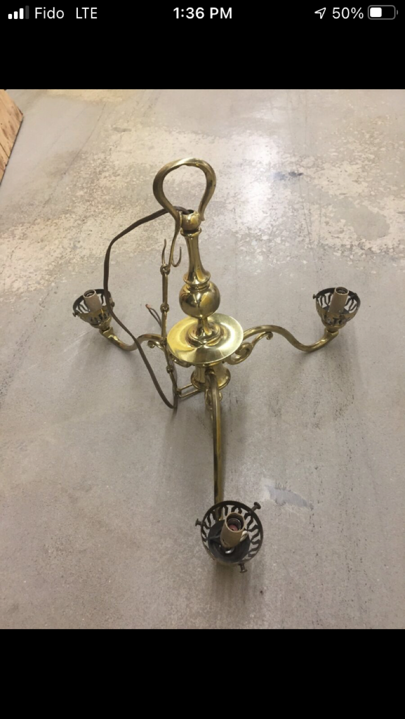 Antique solid brass chandelier