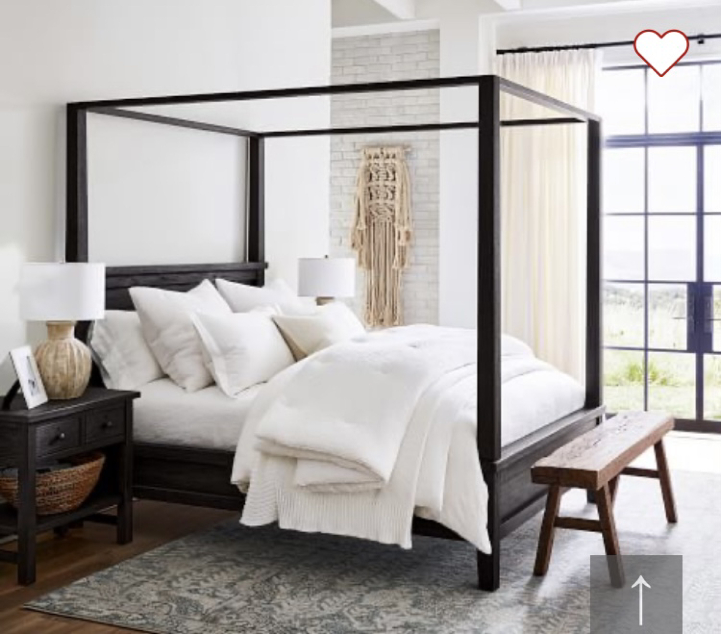 Pottery Barn King Size Farmhouse Canopy Bed