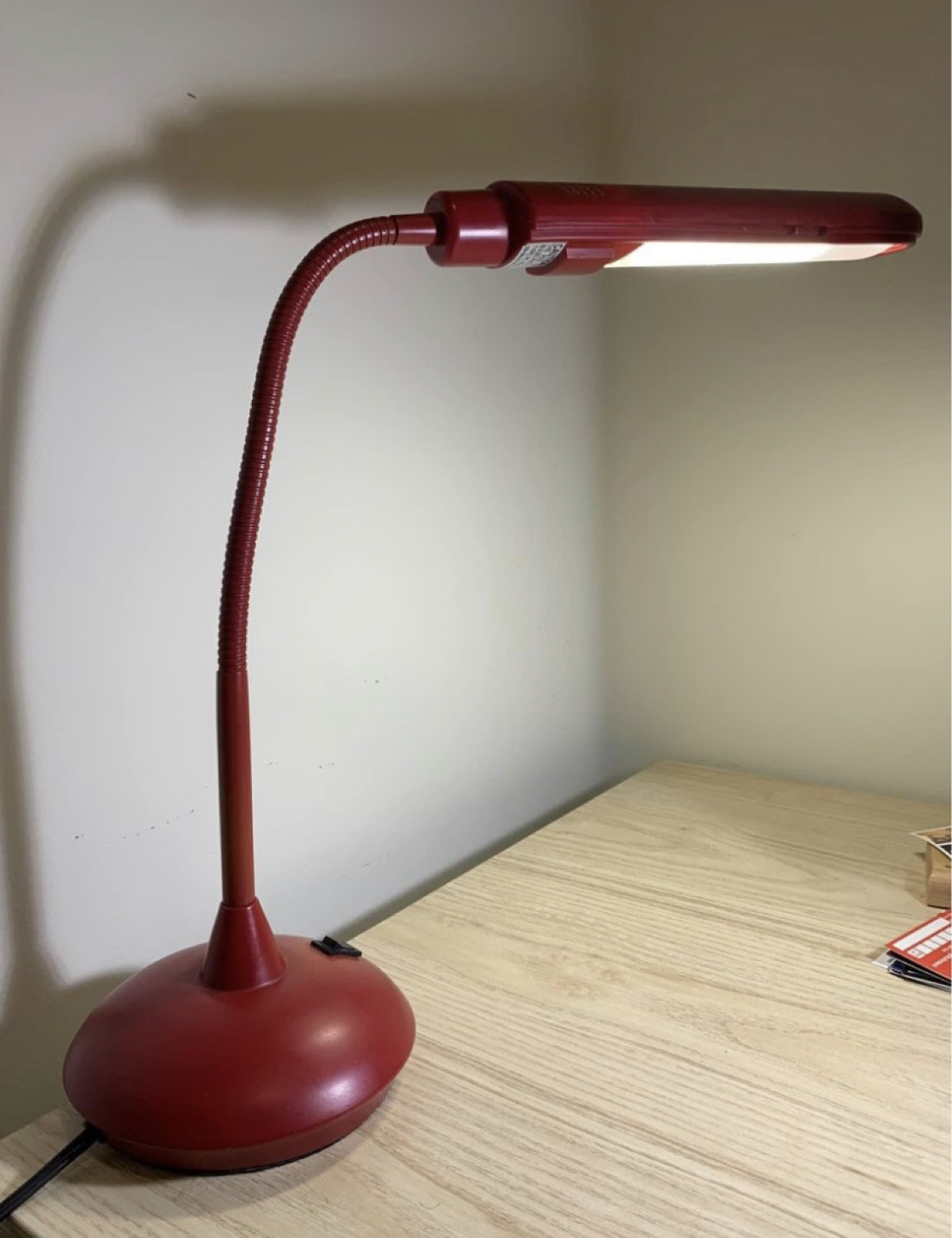 Stylish red desk lamp