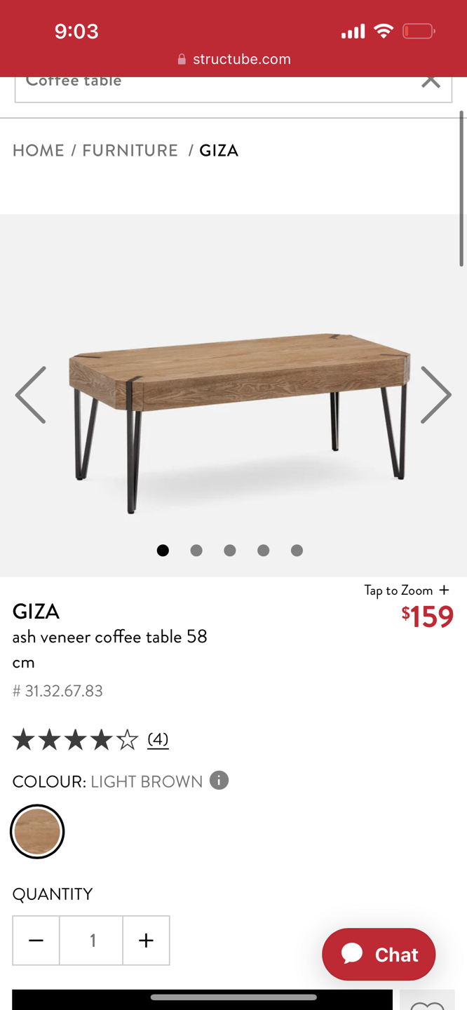 Structube coffee table