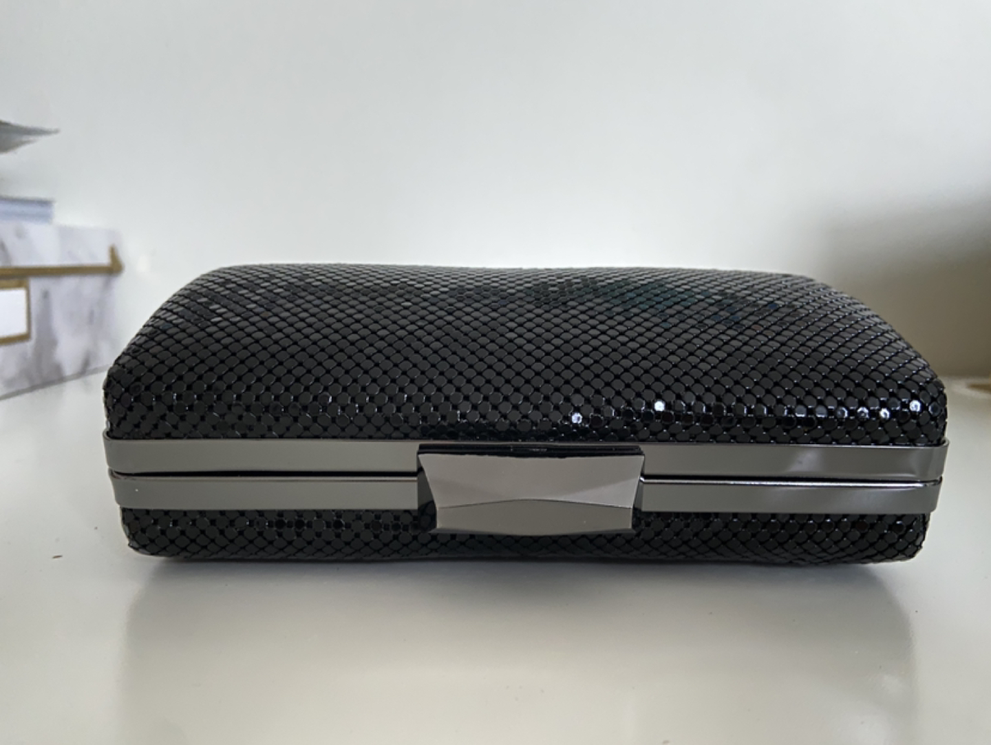 Black glomesh clutch purse thumbnail