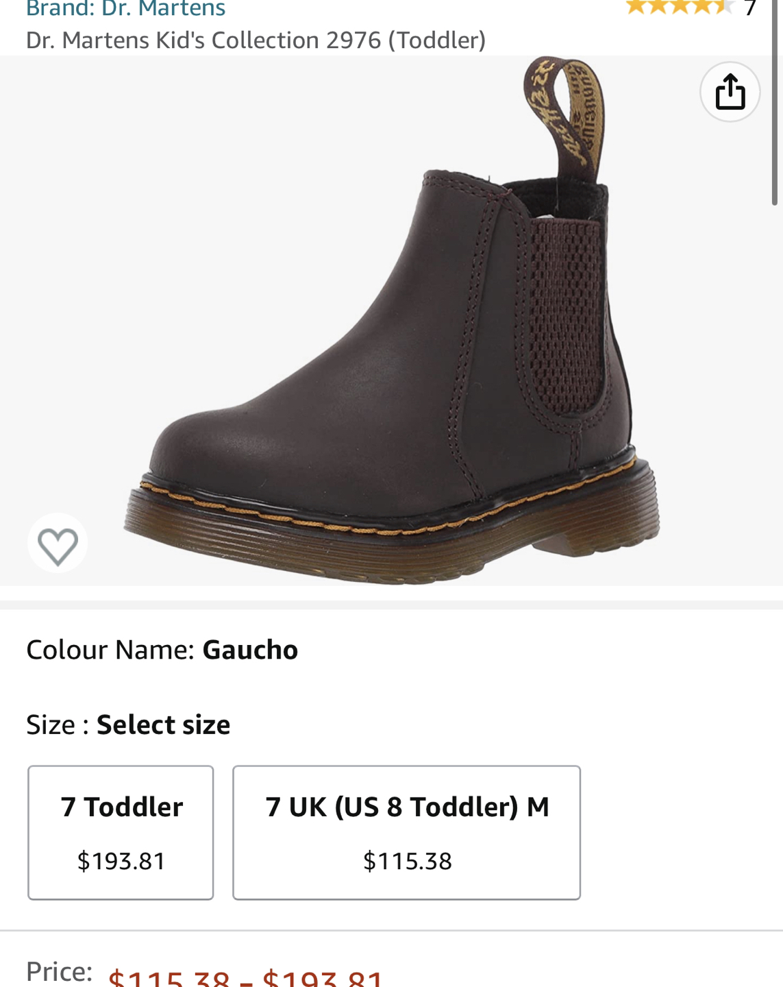 New Dr Martens Toddler shoes size 8 image indicator(2)