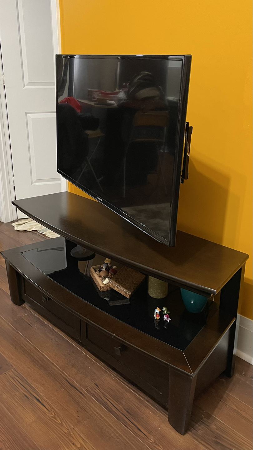 TV stand with TV mount and record storage - photo 2