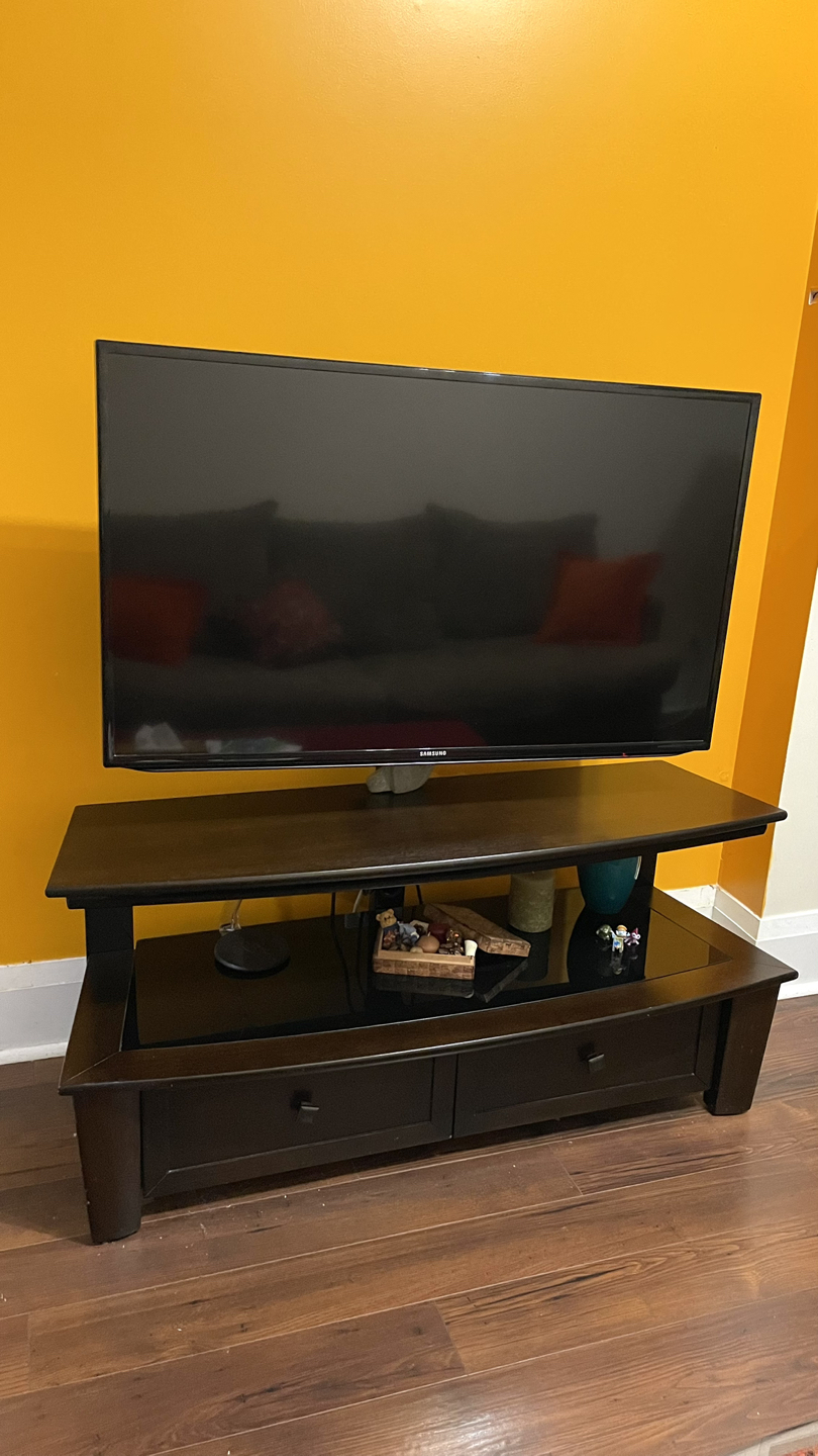 TV stand with TV mount and record storage - photo 3