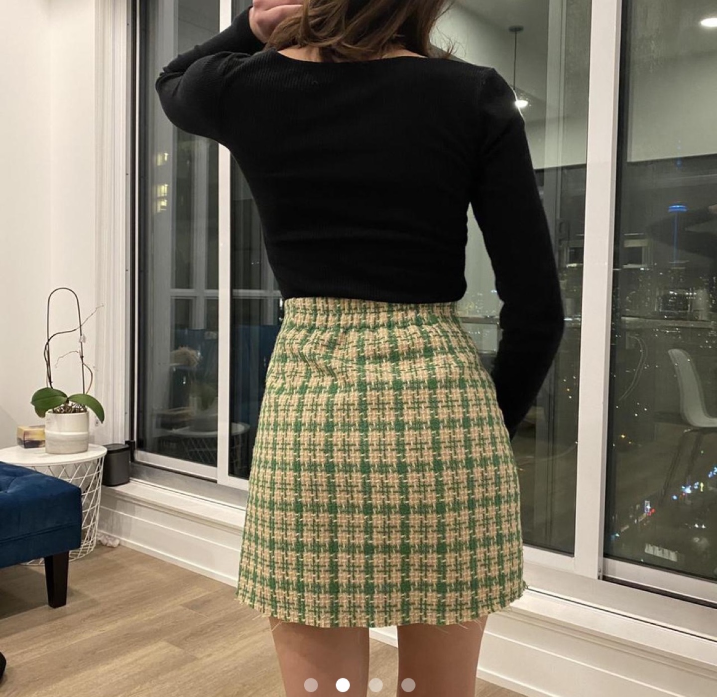 Woven green and khaki miniskirt - photo 2