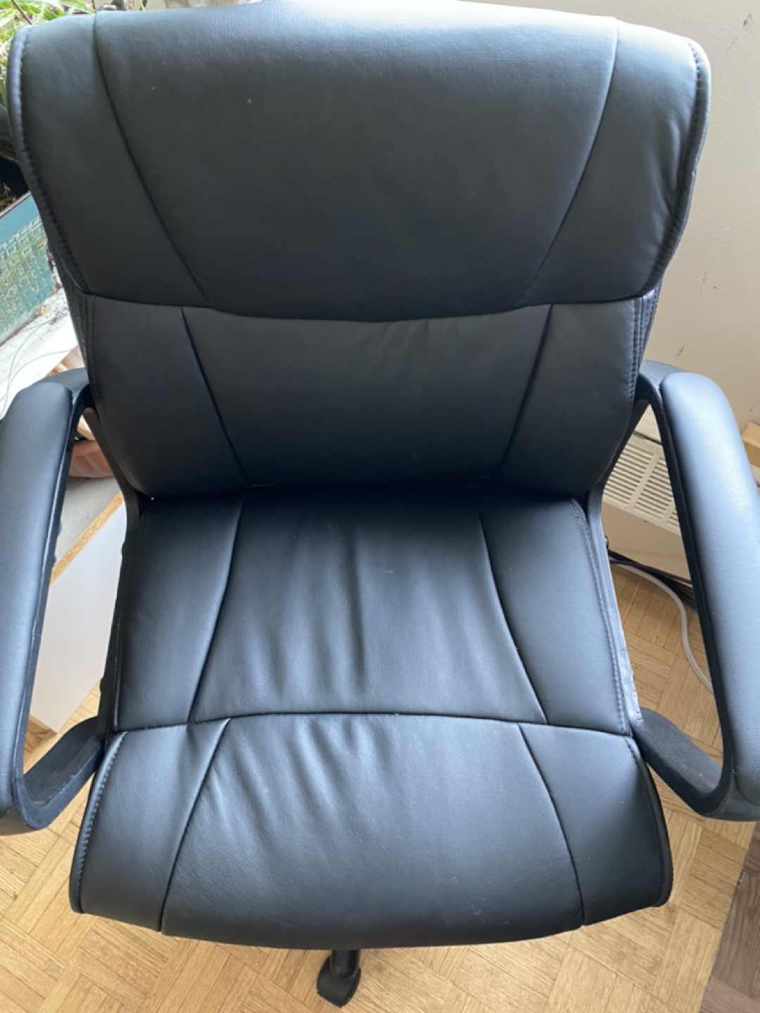 Black leather Mid-back office chair - photo 2