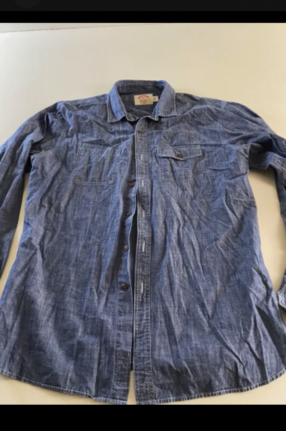 Brooks Brothers Chambray Shirt, blue, size XL, extra slim fit thumbnail