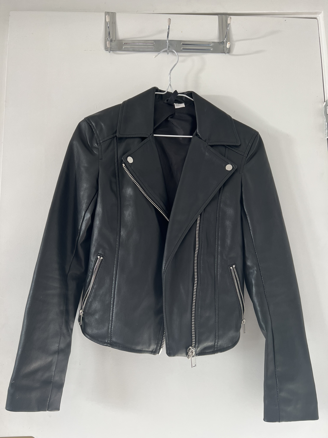 Black leather jacket h&m