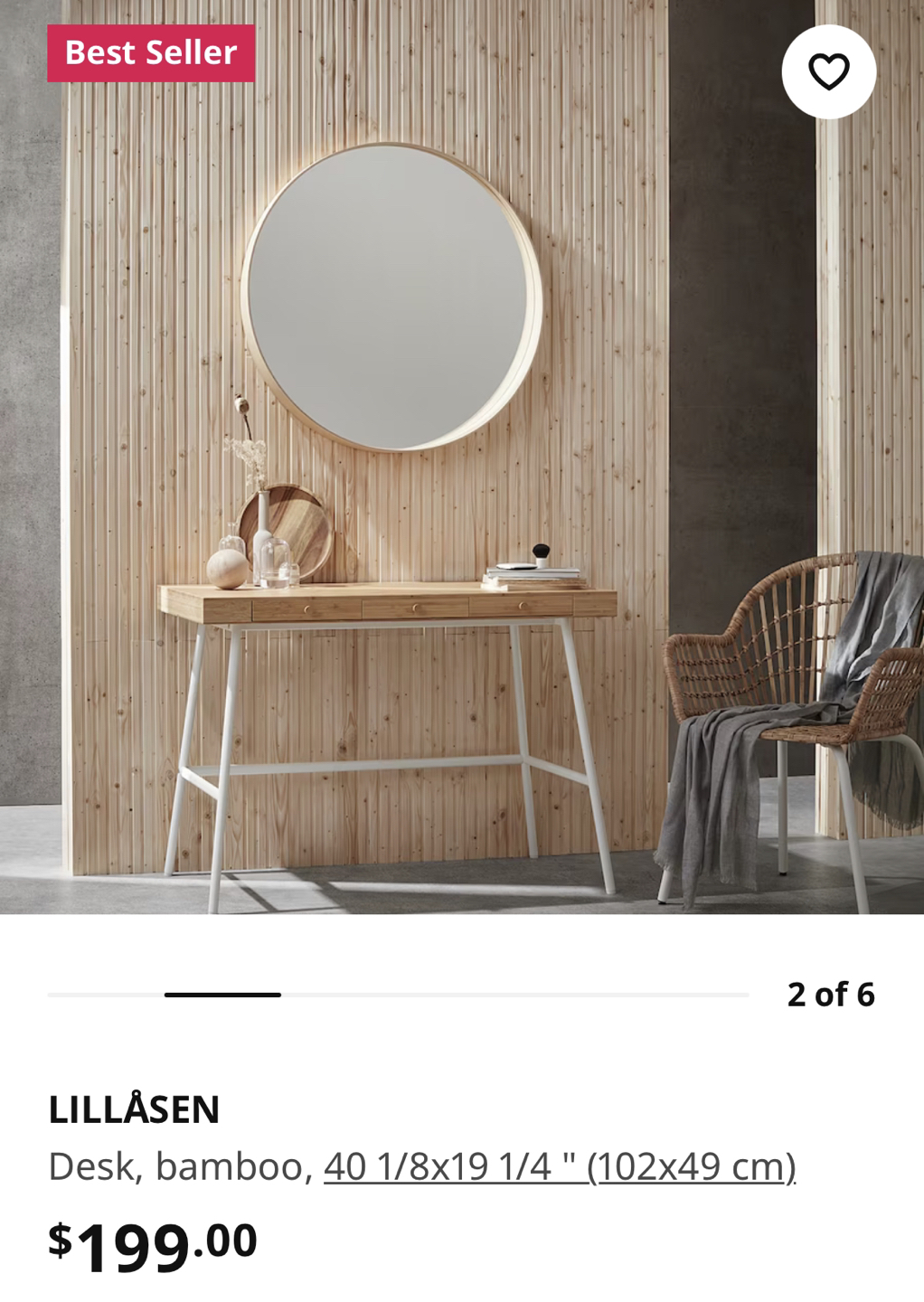 IKEA LILLASEN Bamboo desk - photo 2