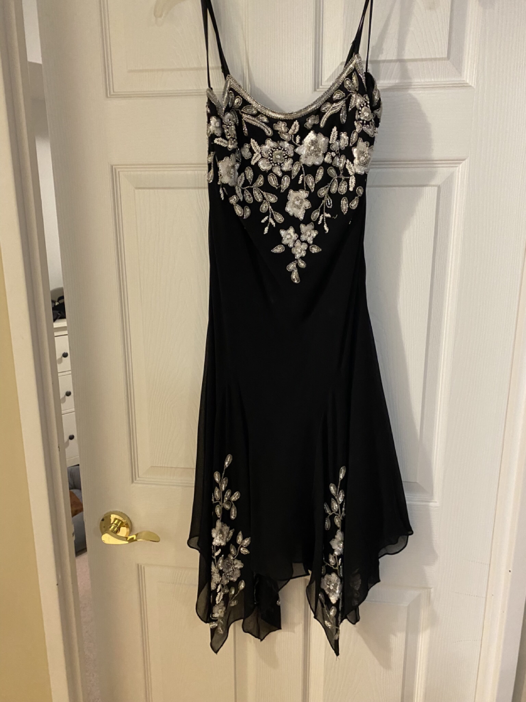 Stunning black evening beaded evening dress thumbnail