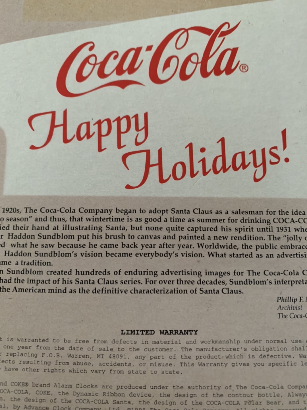 Coca Cola collectors clock decoration - photo 2