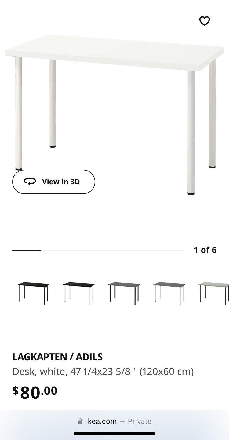 Ikea desk Lagkapten/adils  ikea table