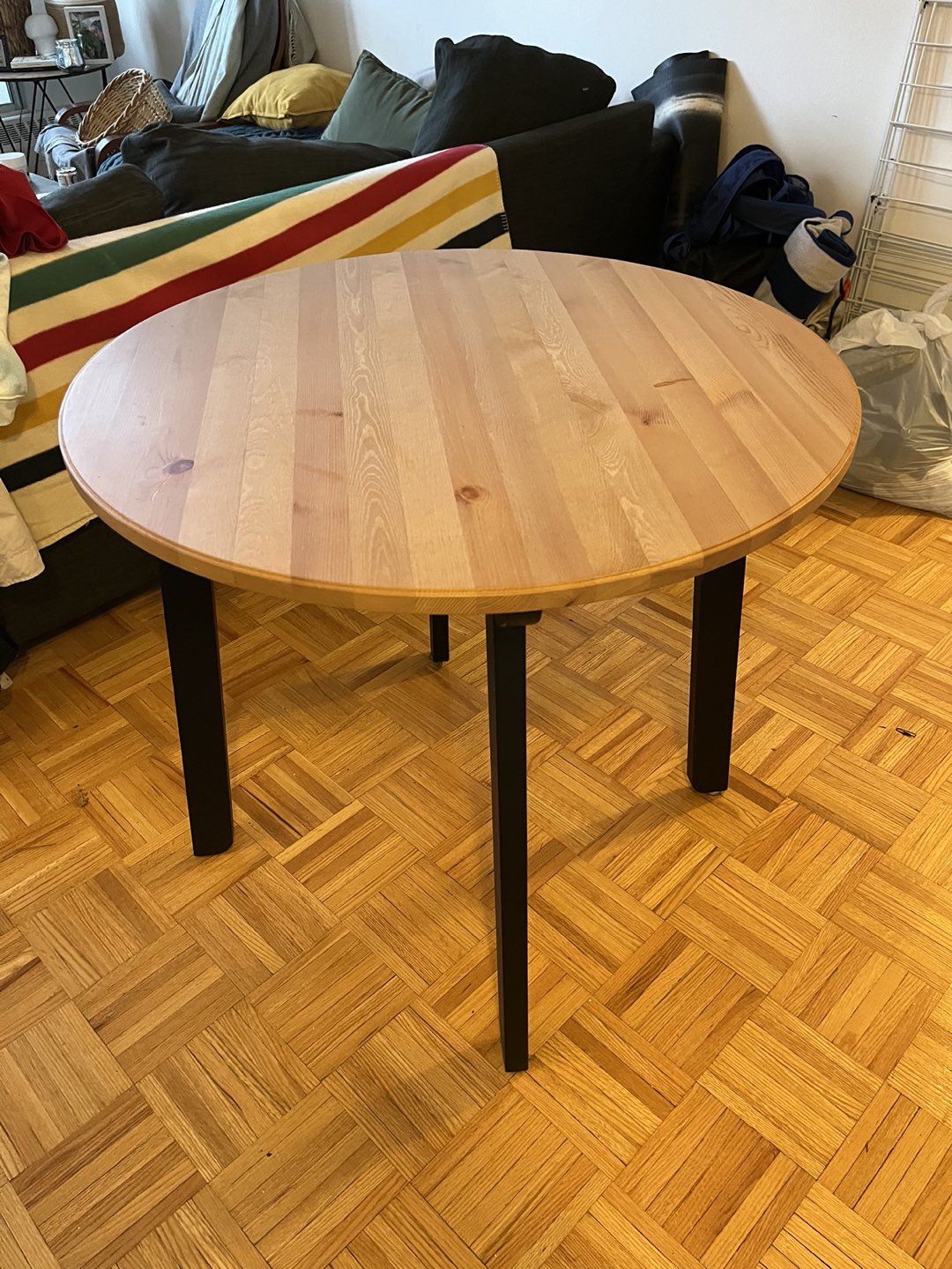 Dining room table and chairs.
