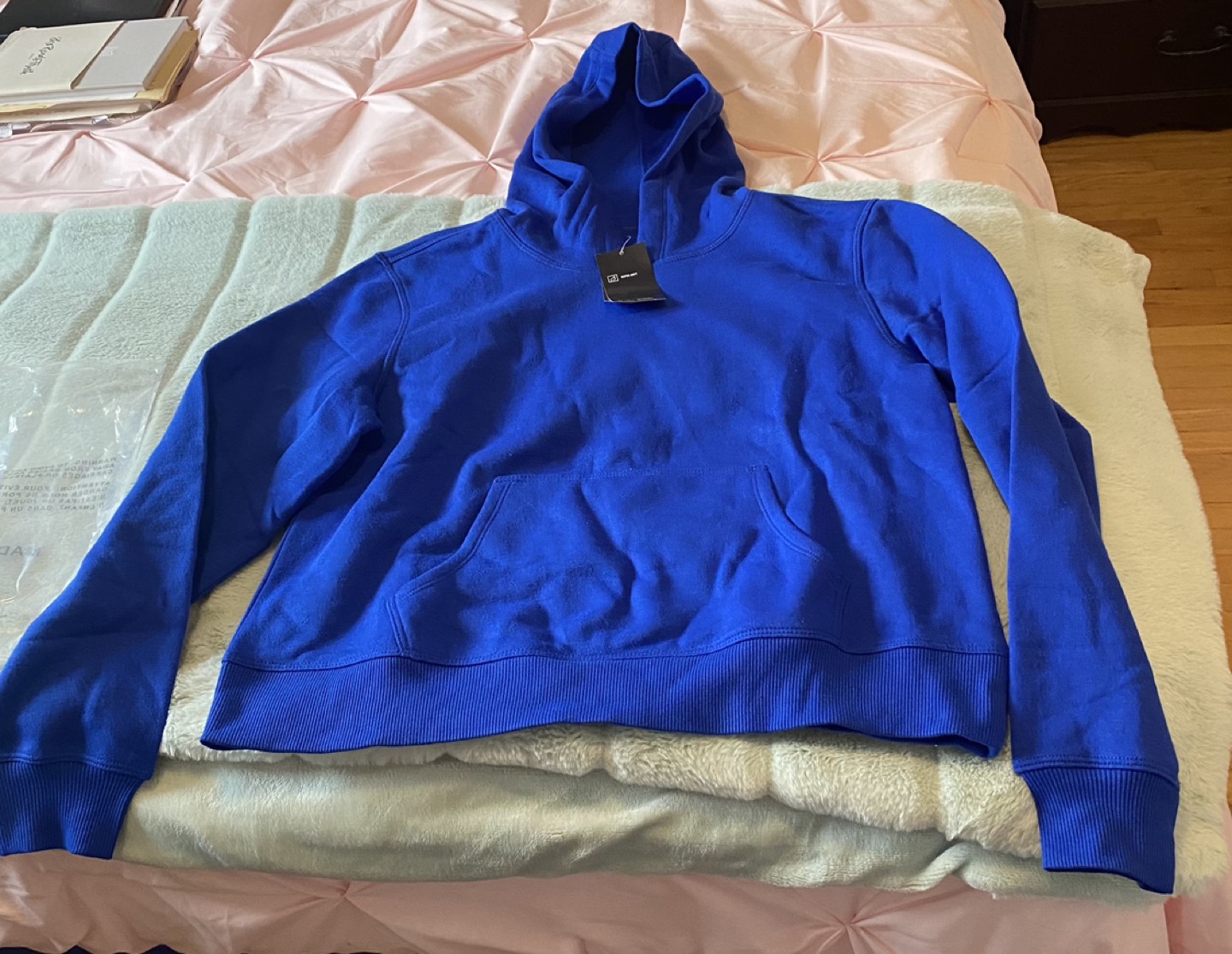 Solid blue sweater