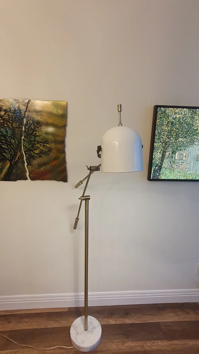 Floor lamp in brass with marble base