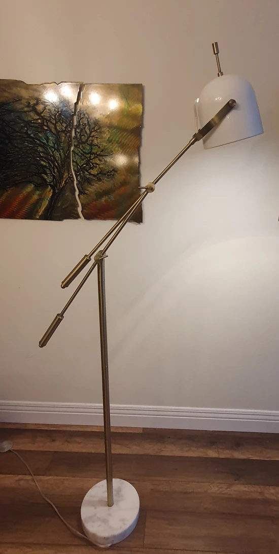 Floor lamp in brass with marble base - photo 2