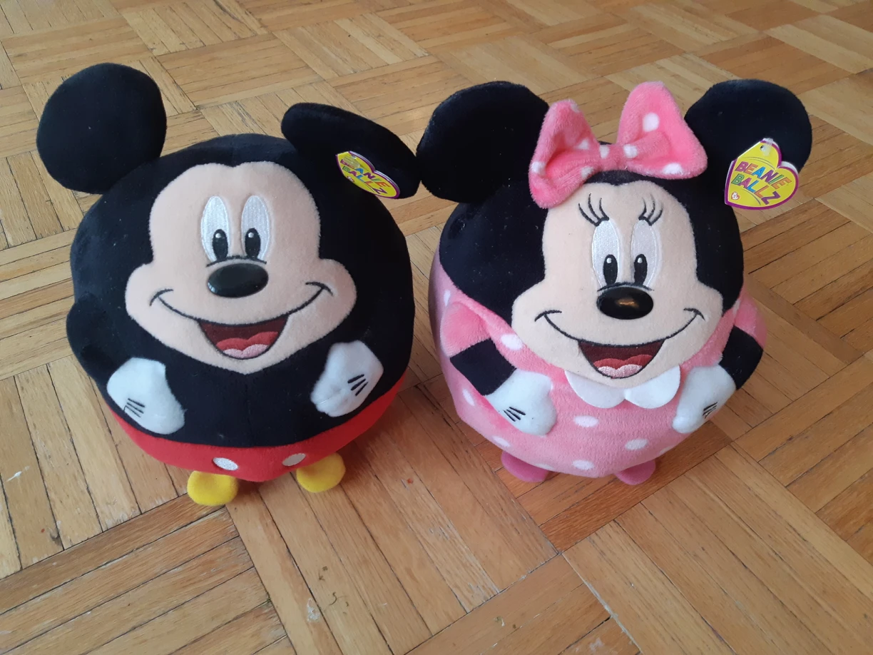 Micky and Minnie stuffed toys
