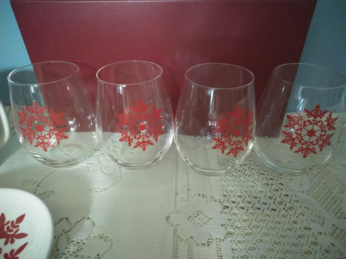 holiday serving set,appetizer small plates, glasses and tray - photo 2