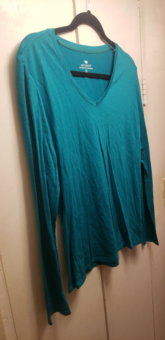 Seg'ments Size Large Blue Merino Wool Long Sleeve thumbnail