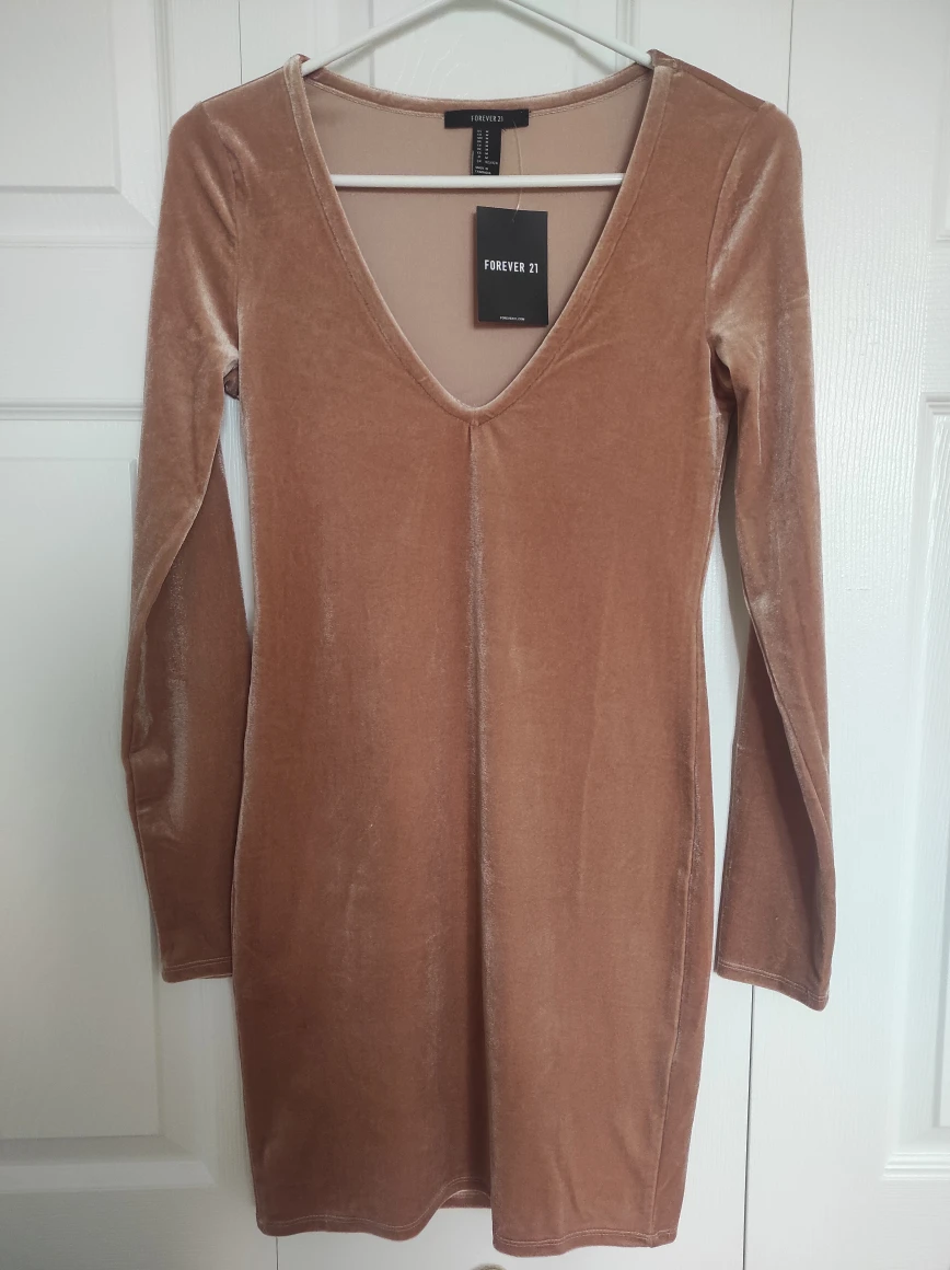 Dusty rose velvet mini dress - NEW - photo 2