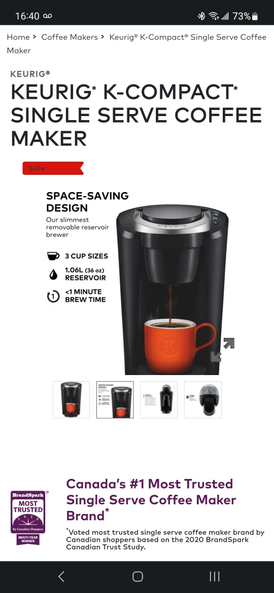 KEURIG® K-COMPACT® SINGLE SERVE COFFEE MAKER - photo 4