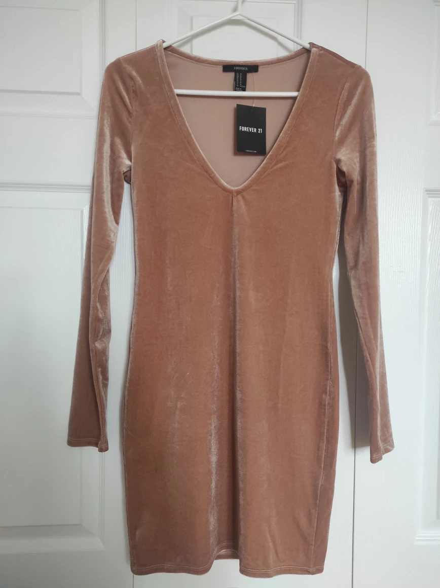 Dusty rose velvet mini dress - NEW thumbnail