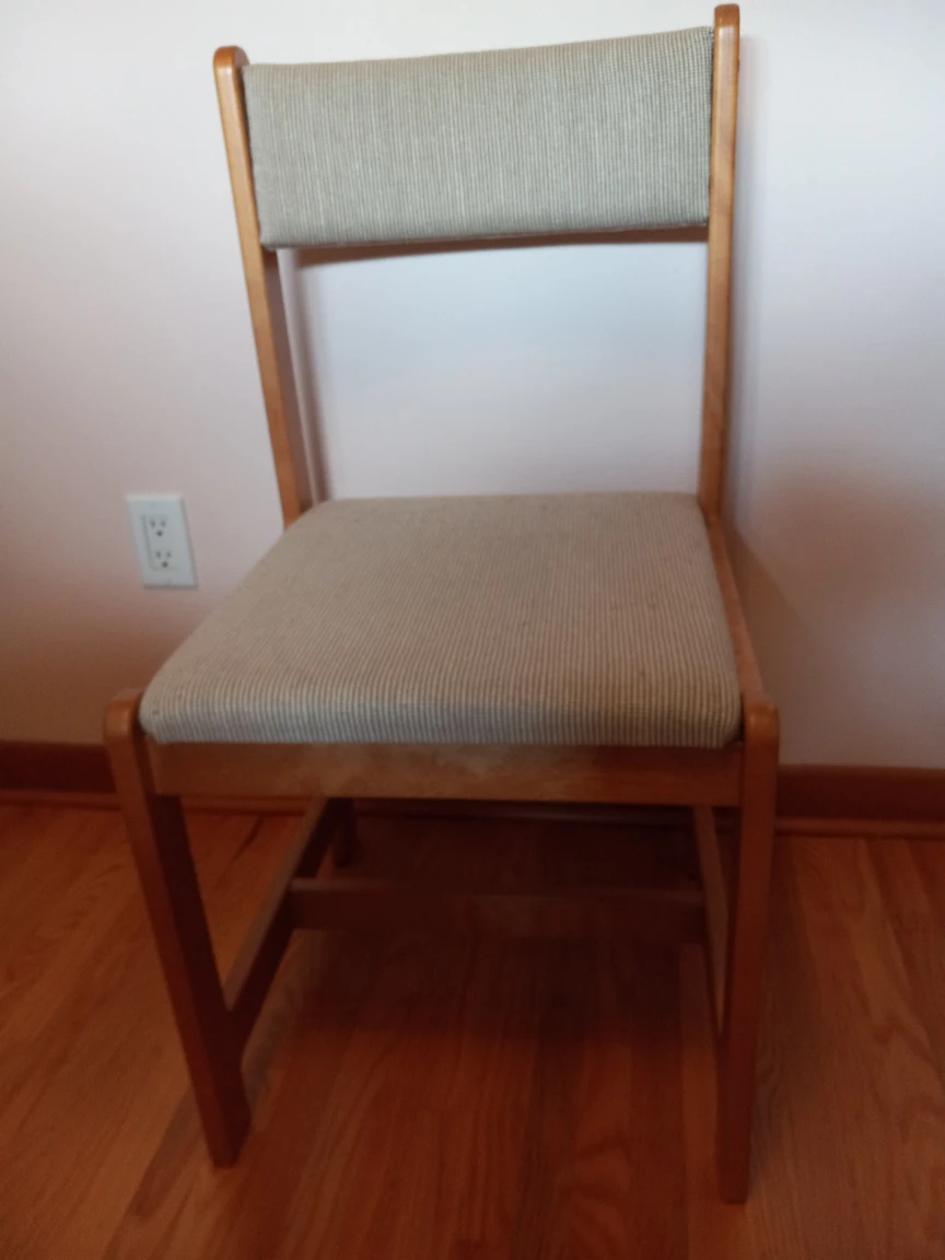 Wooden chair/ fabric seat & back